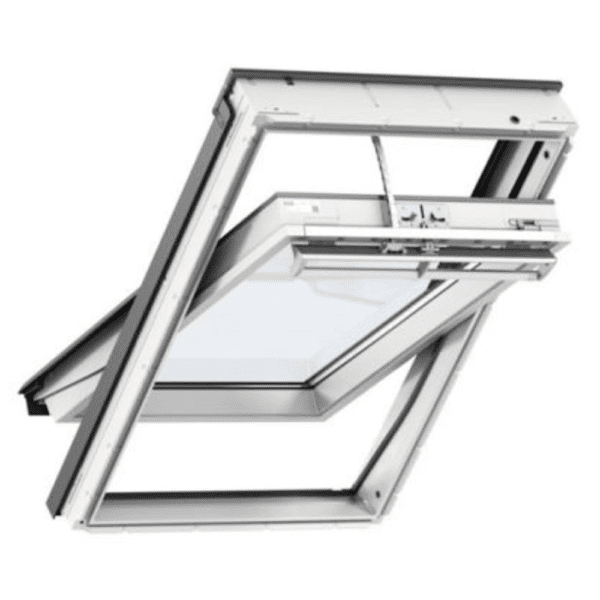 VELUX Solar Centre-Pivot Triple Glazing White Painted Polyurethane 66x118cm GGU FK06 006830